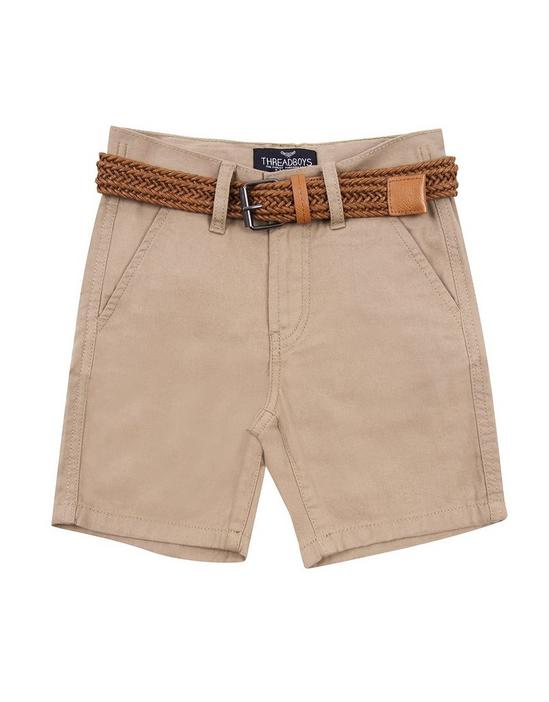 Threadboys Cotton 'Kale' Belted Chino Shorts 1