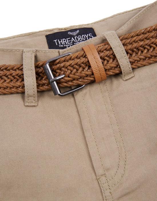 Threadboys Cotton 'Kale' Belted Chino Shorts 3