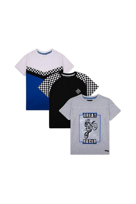 Threadboys 3 Pack Cotton Assorted 'Racer' T Shirts 1