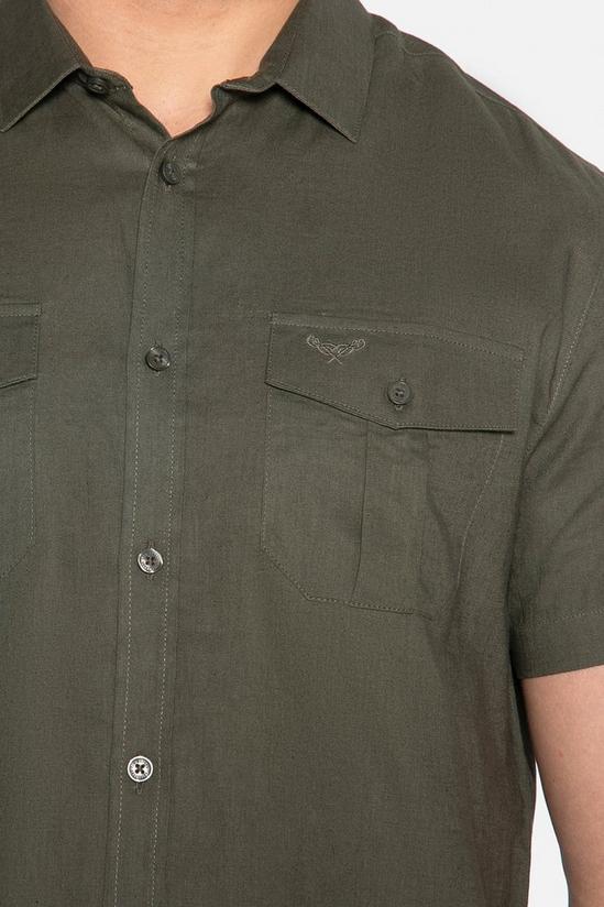 Threadbare Short Sleeve Linen Blend 'Force' Shirt 4