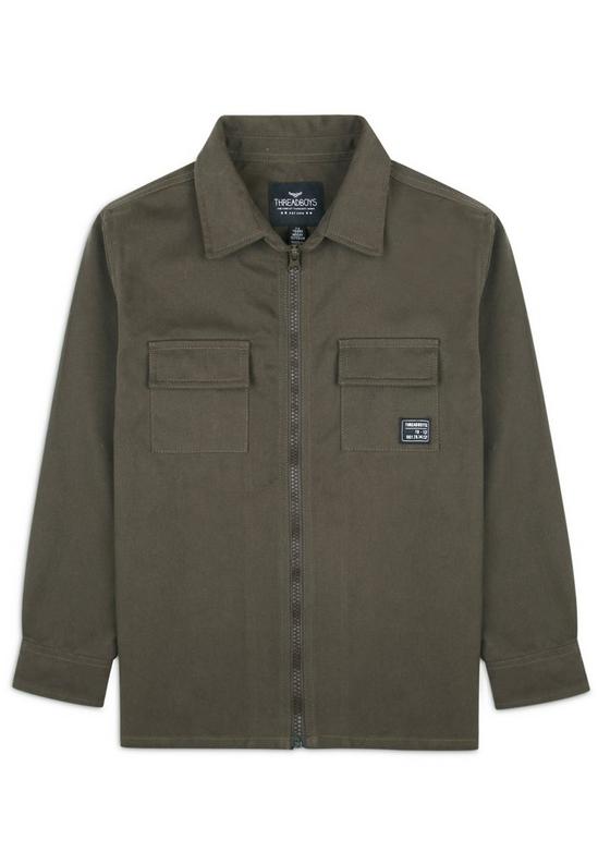 Threadboys Cotton 'Cosmo' Zip Up Long Sleeve Shirt 1