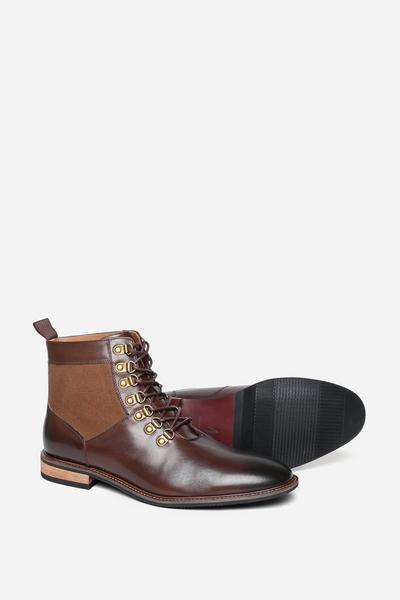 'Brushwood' Premium Leather Derby Boots