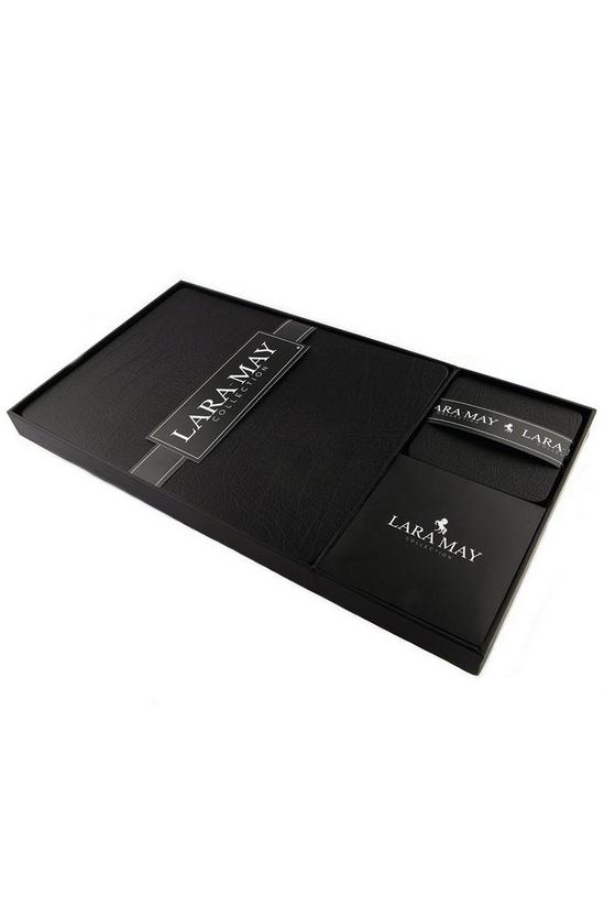 Lara May Set of 8 Jet Black Recycled Leather Placemats and 8 Leather Coasters 5