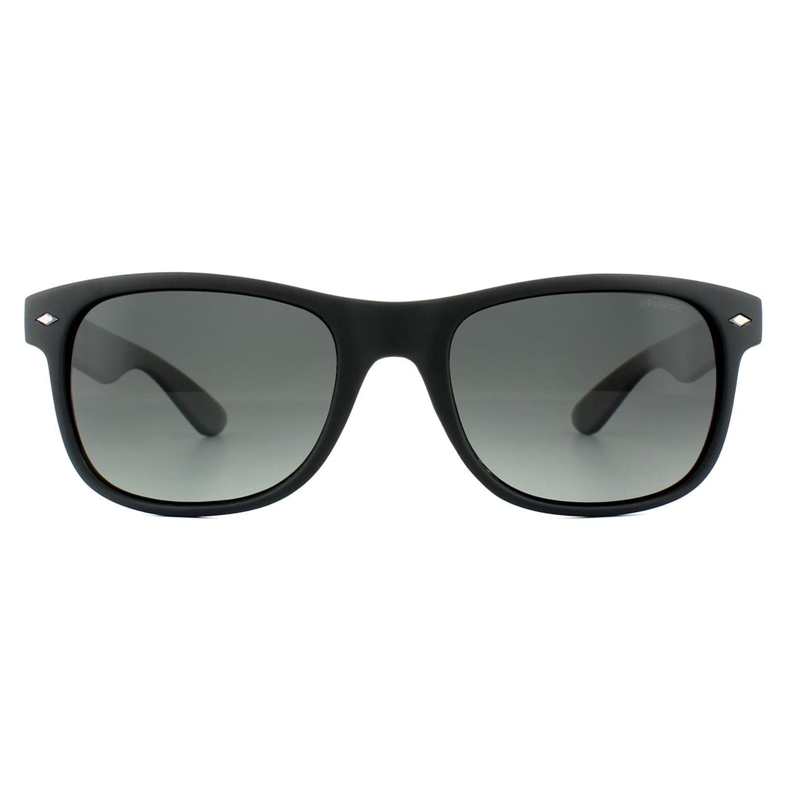 Rectangle Matt Black Smoke Grey Gradient Polarized Sunglasses