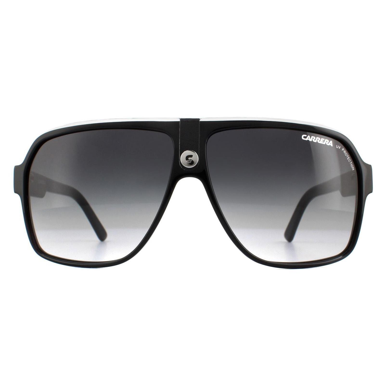 Aviator Black and White Grey Gradient Sunglasses
