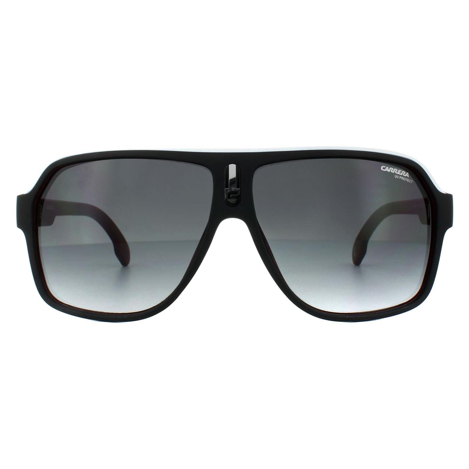 Aviator Black White Red Dark Grey Gradient Sunglasses