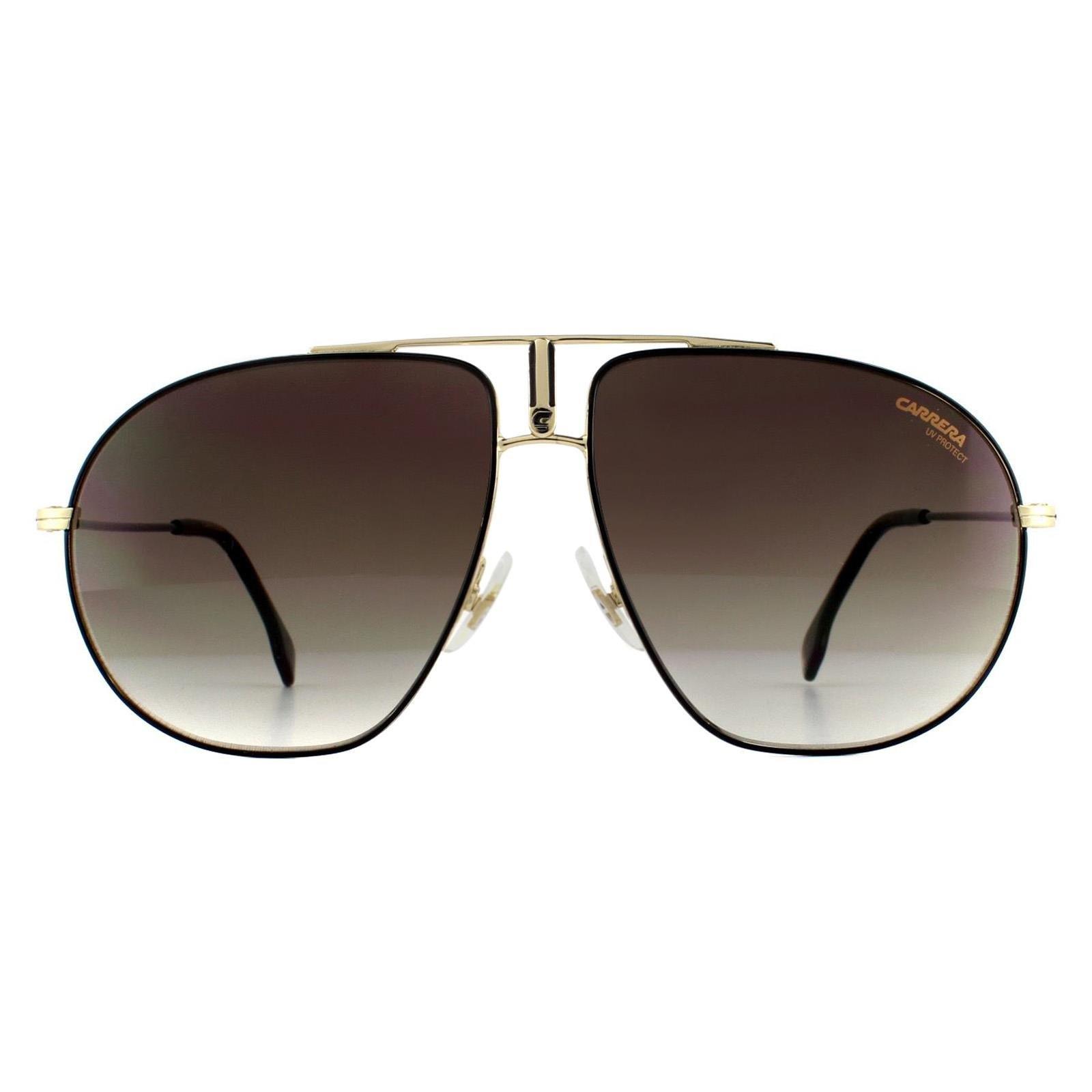 Aviator Black Gold Brown Gradient Sunglasses