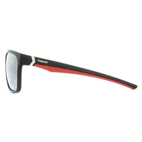 Polaroid Sport Rectangle Black Red Grey Silver Mirror Polarized Sunglasses 3