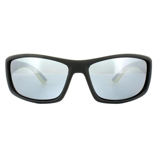 Polaroid Sport Wrap Black Yellow Grey Silver Mirror Polarized Sunglasses 1