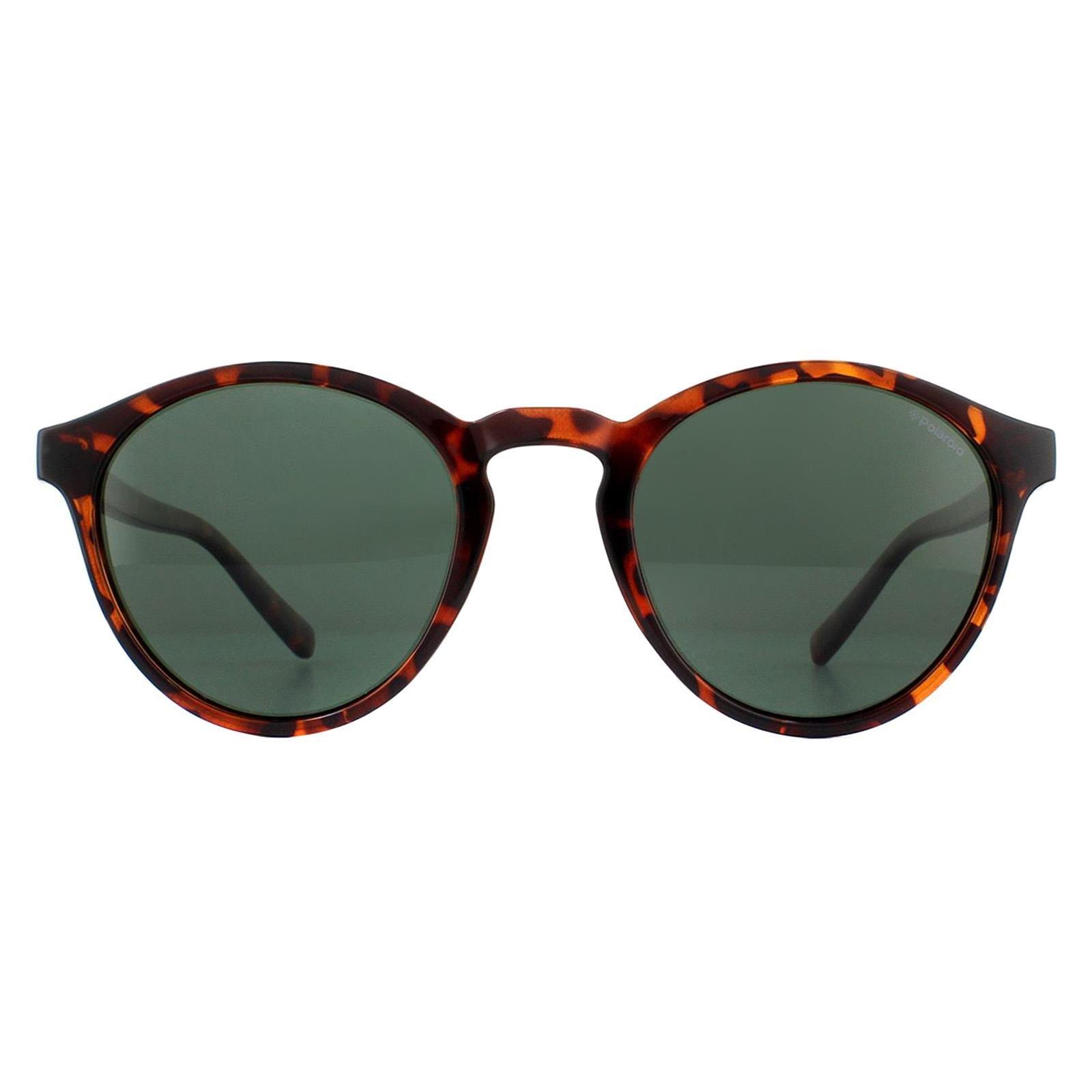 Round Havana Green Polarized Sunglasses