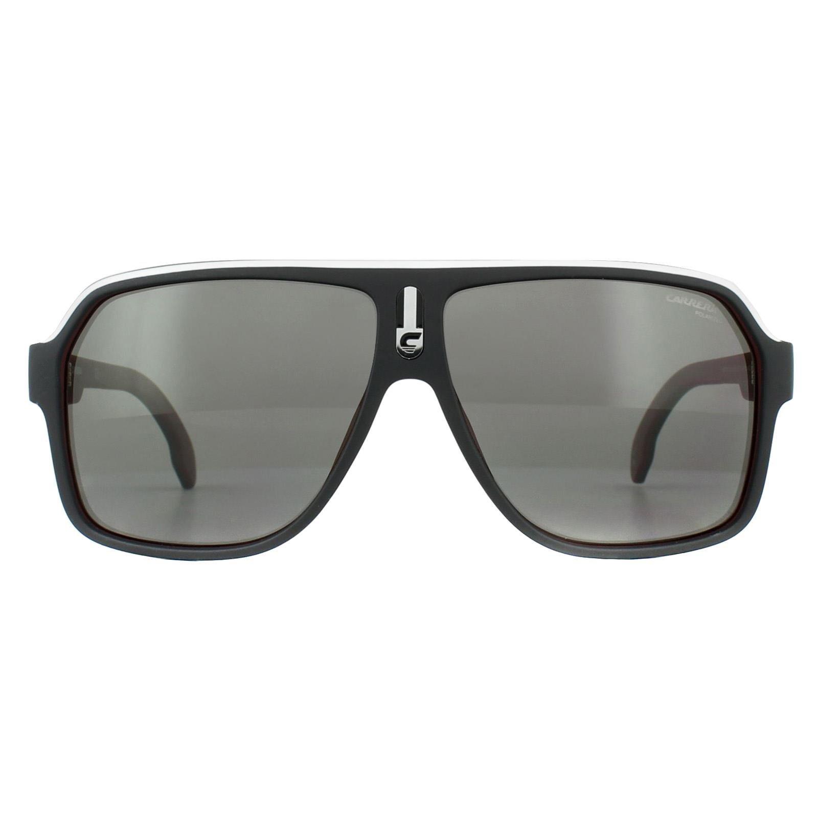 Aviator Black Silver Red Grey Polarized Sunglasses