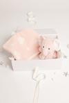 Babbico Pink Plush Elephant Toy And Heart Blanket Baby Valentine's Gift Set thumbnail 1