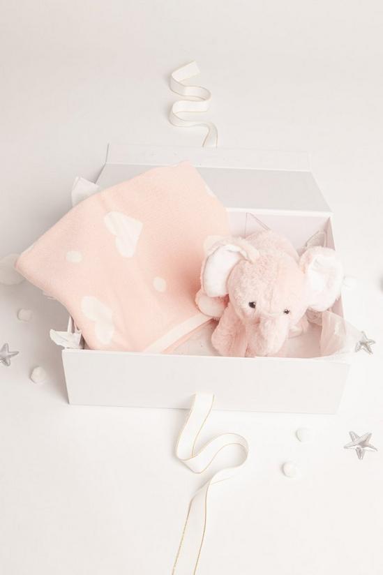 Babbico Pink Plush Elephant Toy And Heart Blanket Baby Valentine's Gift Set 2