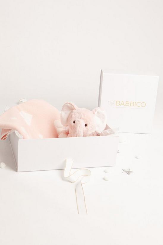 Babbico Pink Plush Elephant Toy And Heart Blanket Baby Valentine's Gift Set 4