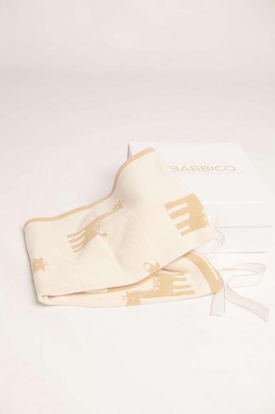 Babbico Beige & Yellow Reversible Giraffe Print Cotton Baby Blanket 1