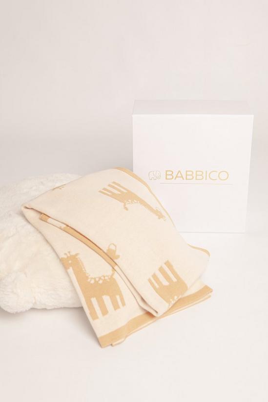 Babbico Beige & Yellow Reversible Giraffe Print Cotton Baby Blanket 2