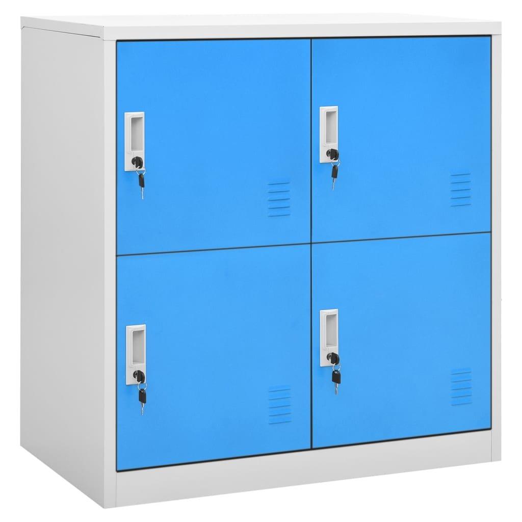 Locker Cabinet Light Grey and Blue 90x45x92.5 cm Steel