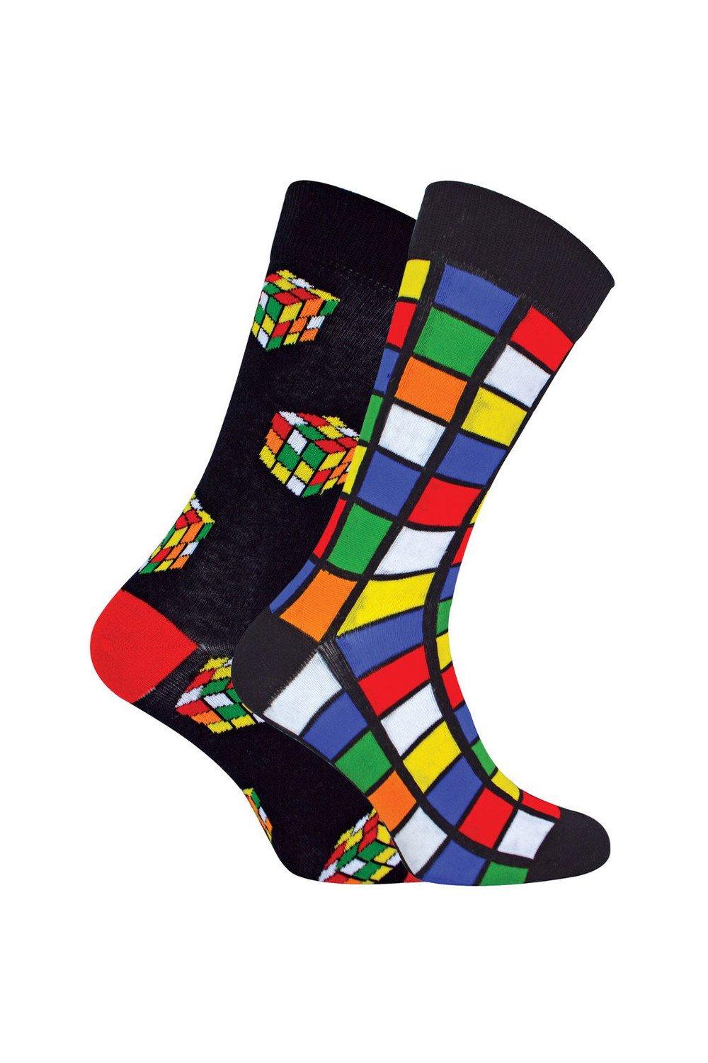 Novelty Comfy Rubiks Cube Design Cotton Socks in a Gift Box