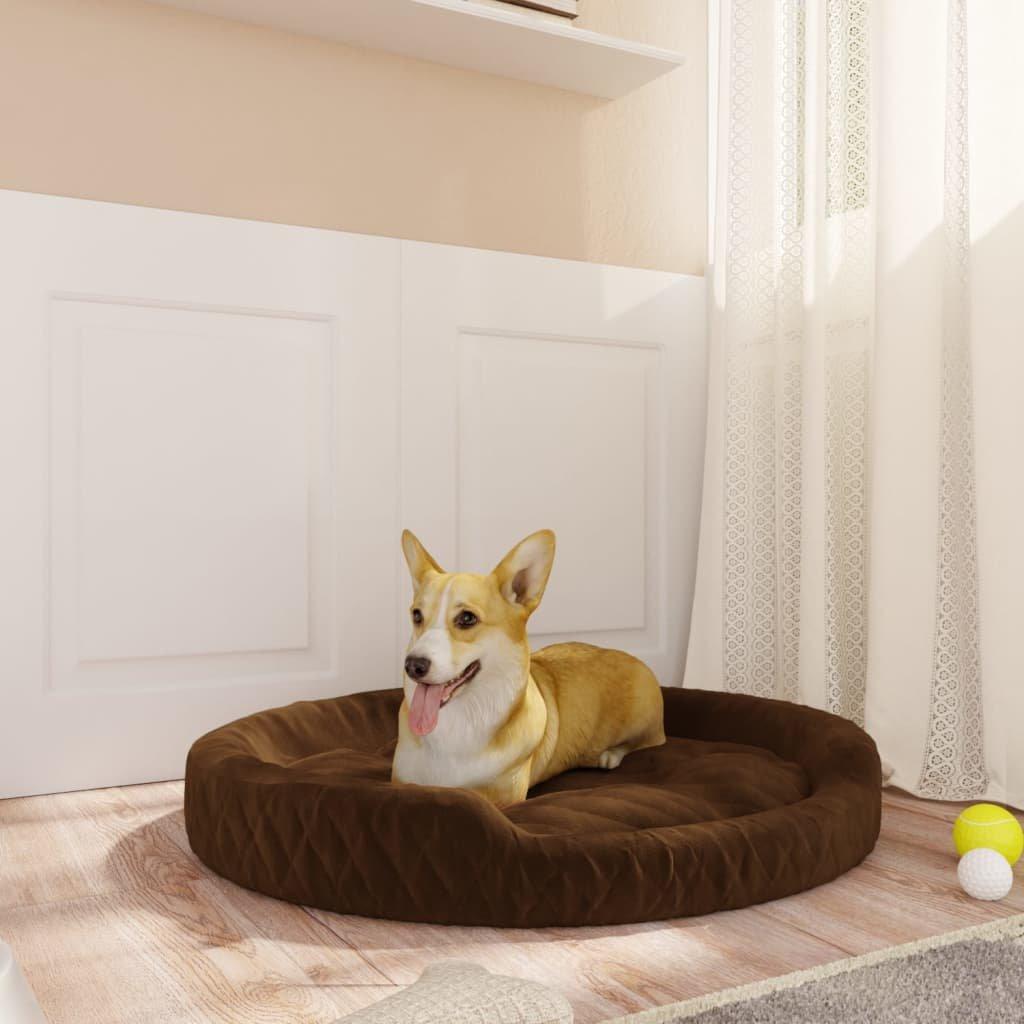 Dog Bed Brown 90x70x23 cm Plush