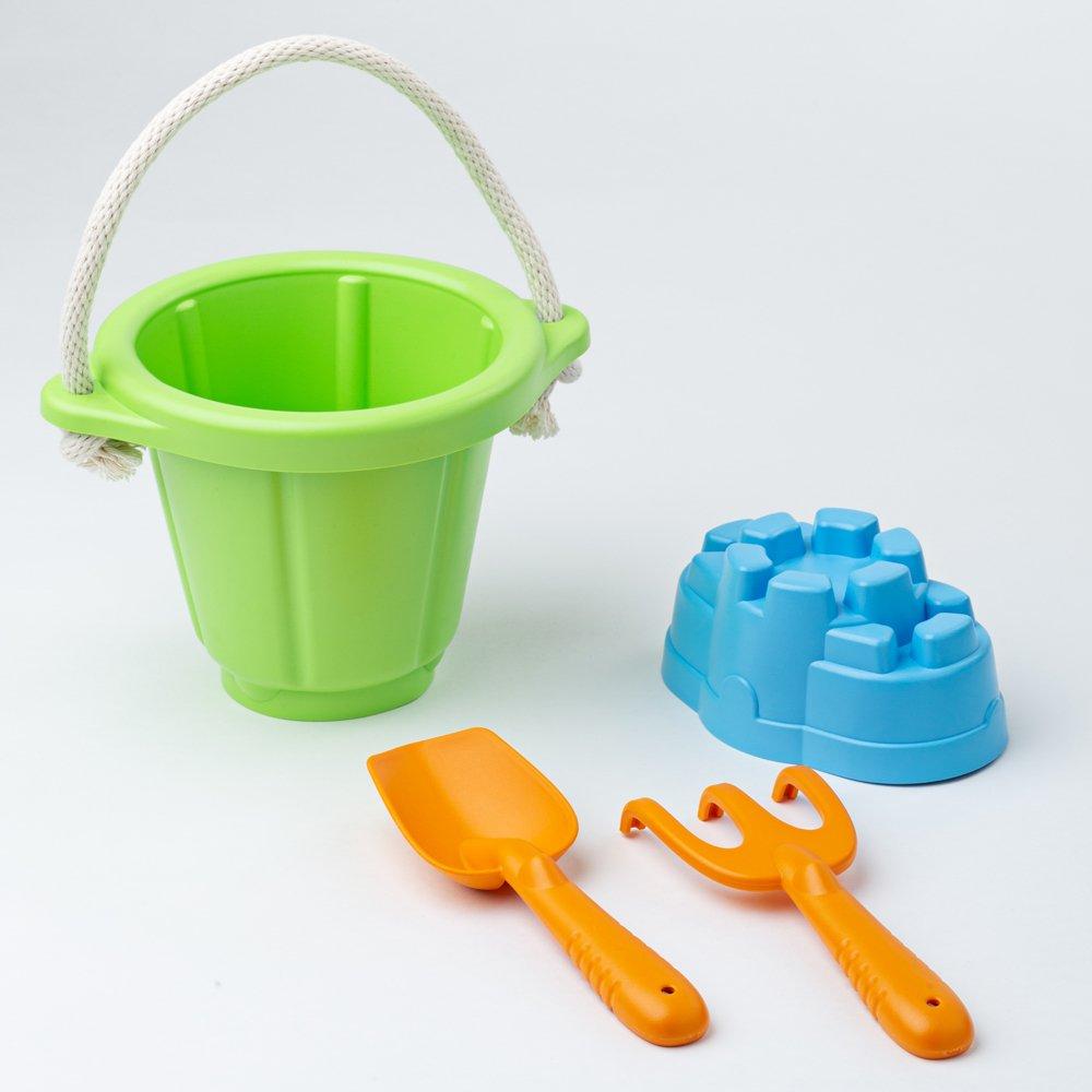 4 Piece Sand Play Set - Green Bucket