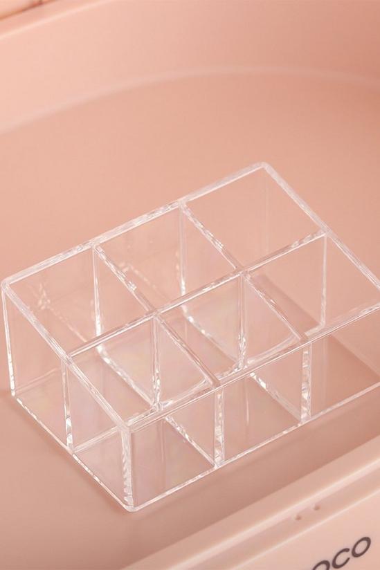 Living and Home Lovely Cosmetic Organizer Box Desktop Summer Pink Makeup Skincare Storage Case 5