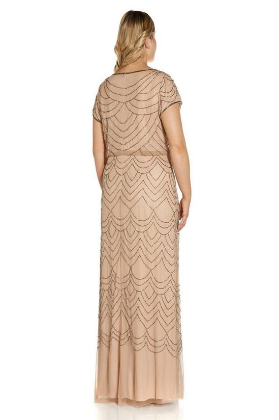 Adrianna Papell Plus Blouson Beaded Gown 2