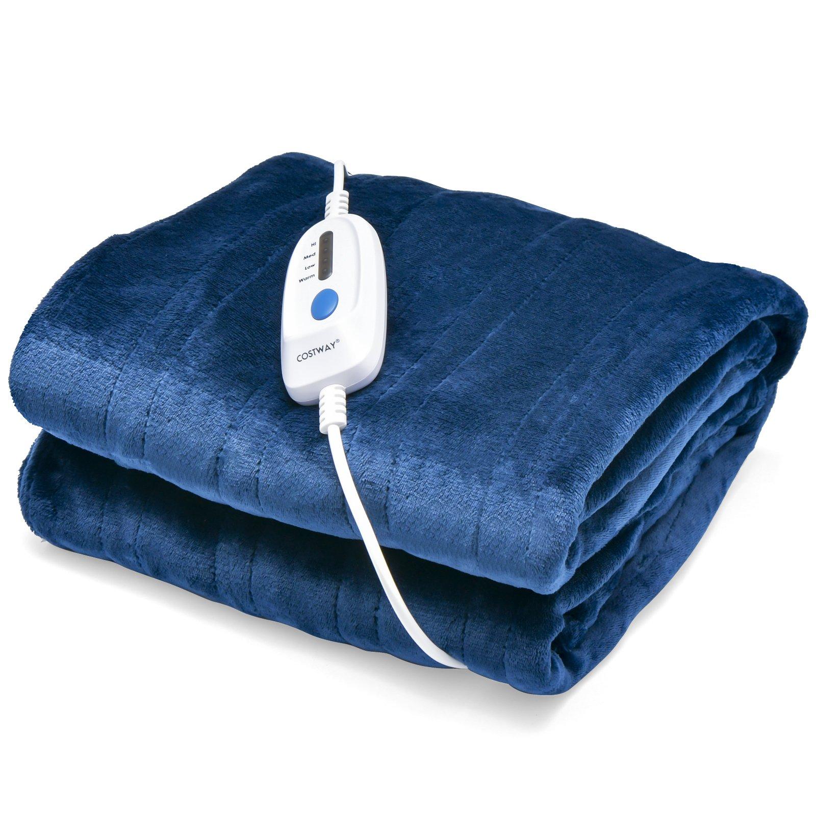 150 x 200 cm Electric Heated Blanket Cozy Flannel Fabric Heating Blanket Throw