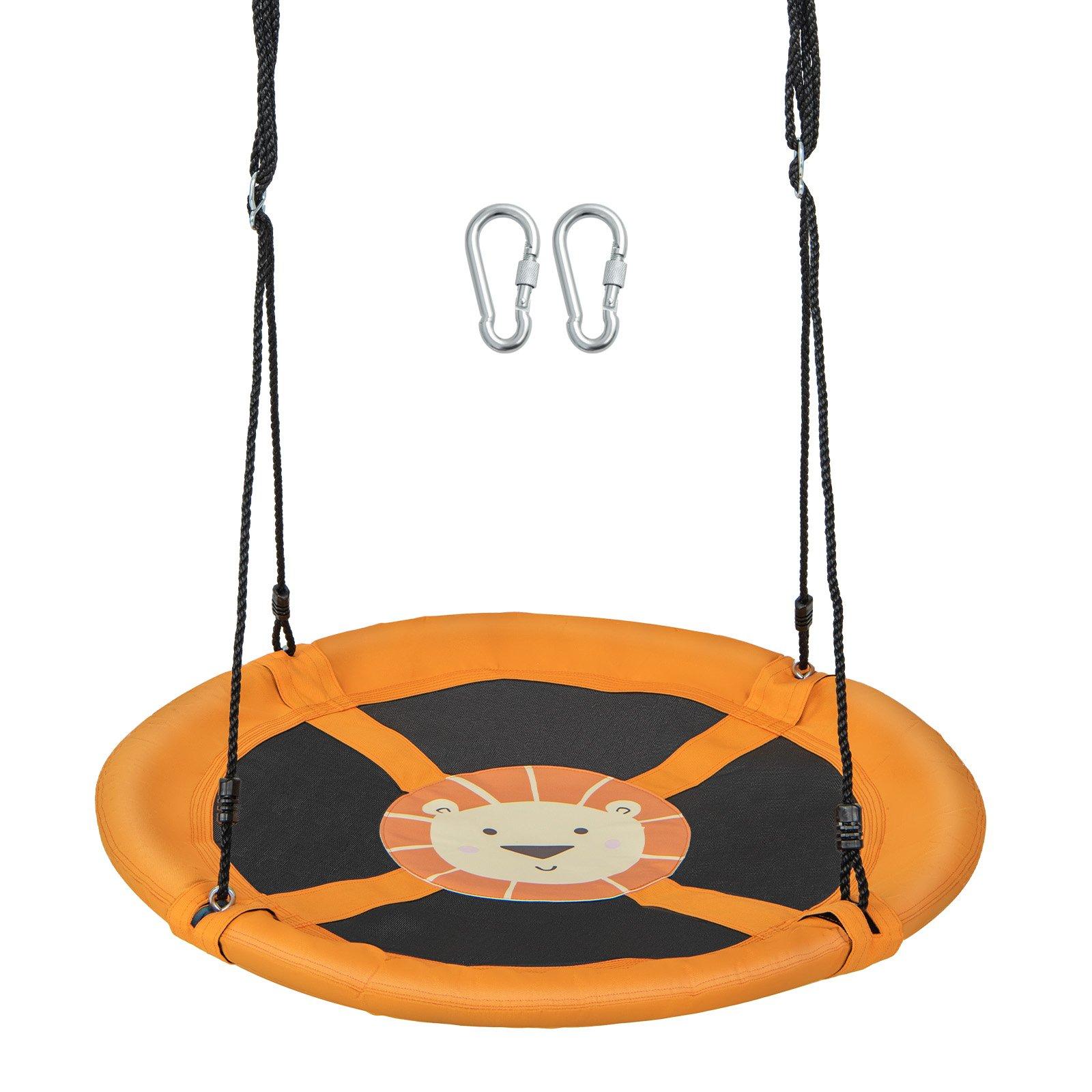 100cm Round Saucer Tree Swing w/ Adjustable Rope Saucer Tree Swing Flying Circle Swing Seat