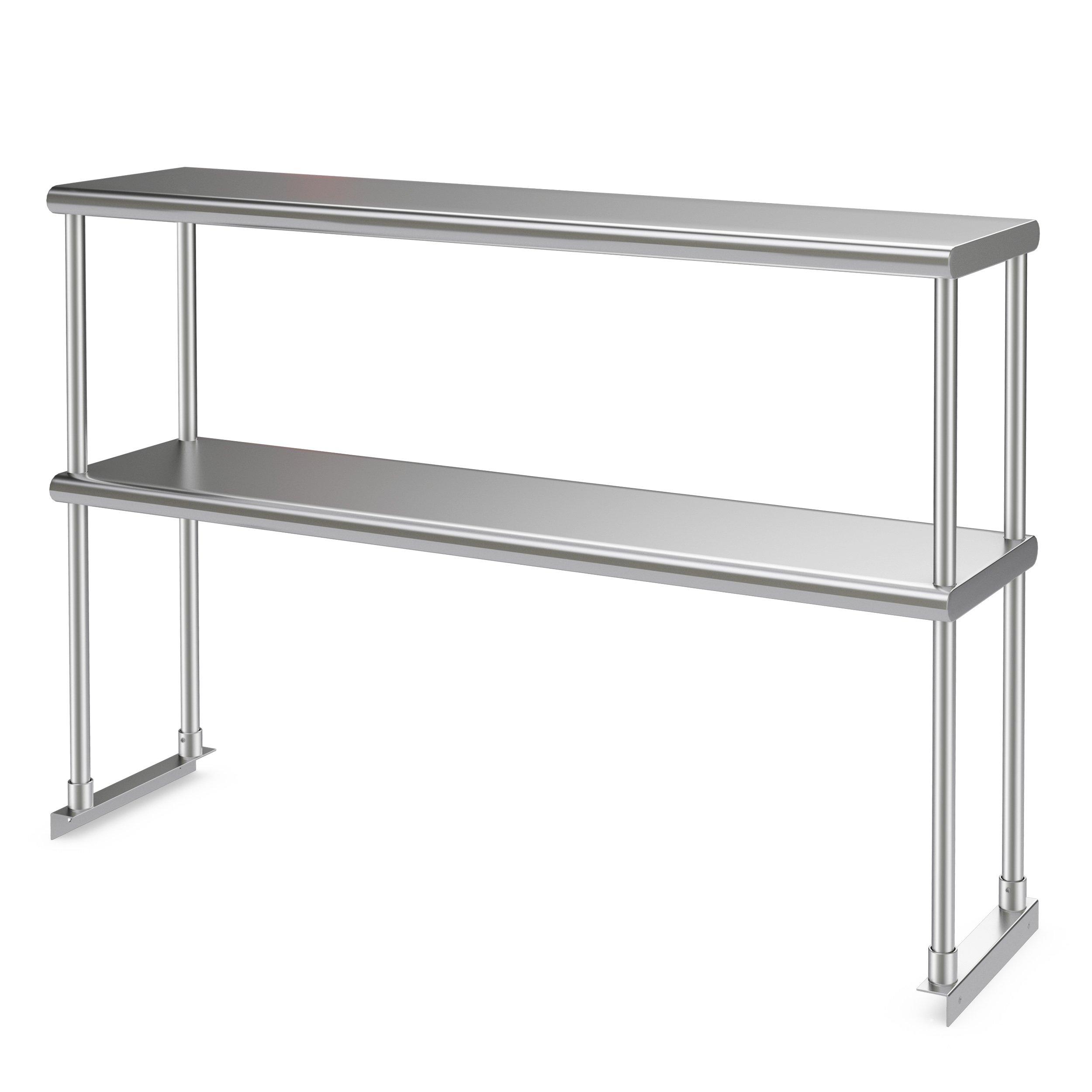 double shelf stainless steel kitchen shelf 2-tier overshelf