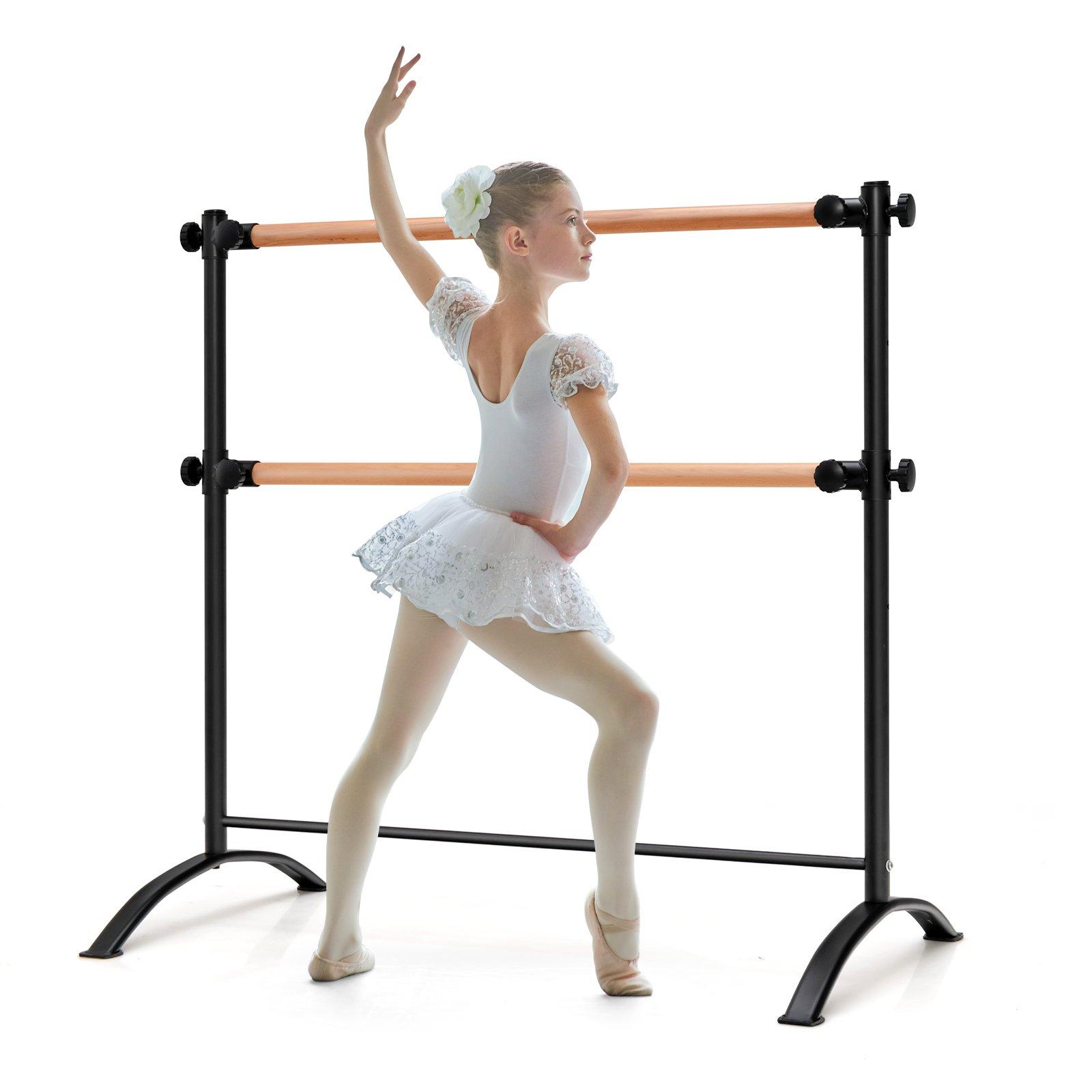 Double Ballet Barre Stretch Bar Portable Freestanding Dance Exercise Equipment