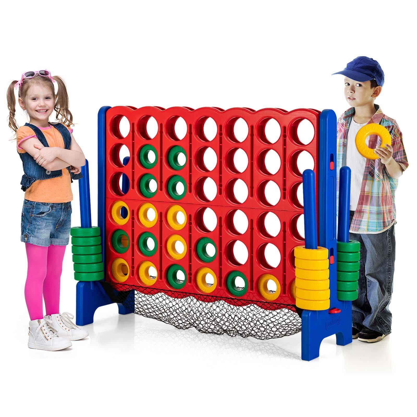 Jumbo 4-to-Score Giant Game Set with Carry Bag and Quick-Release Level for Kids Adults