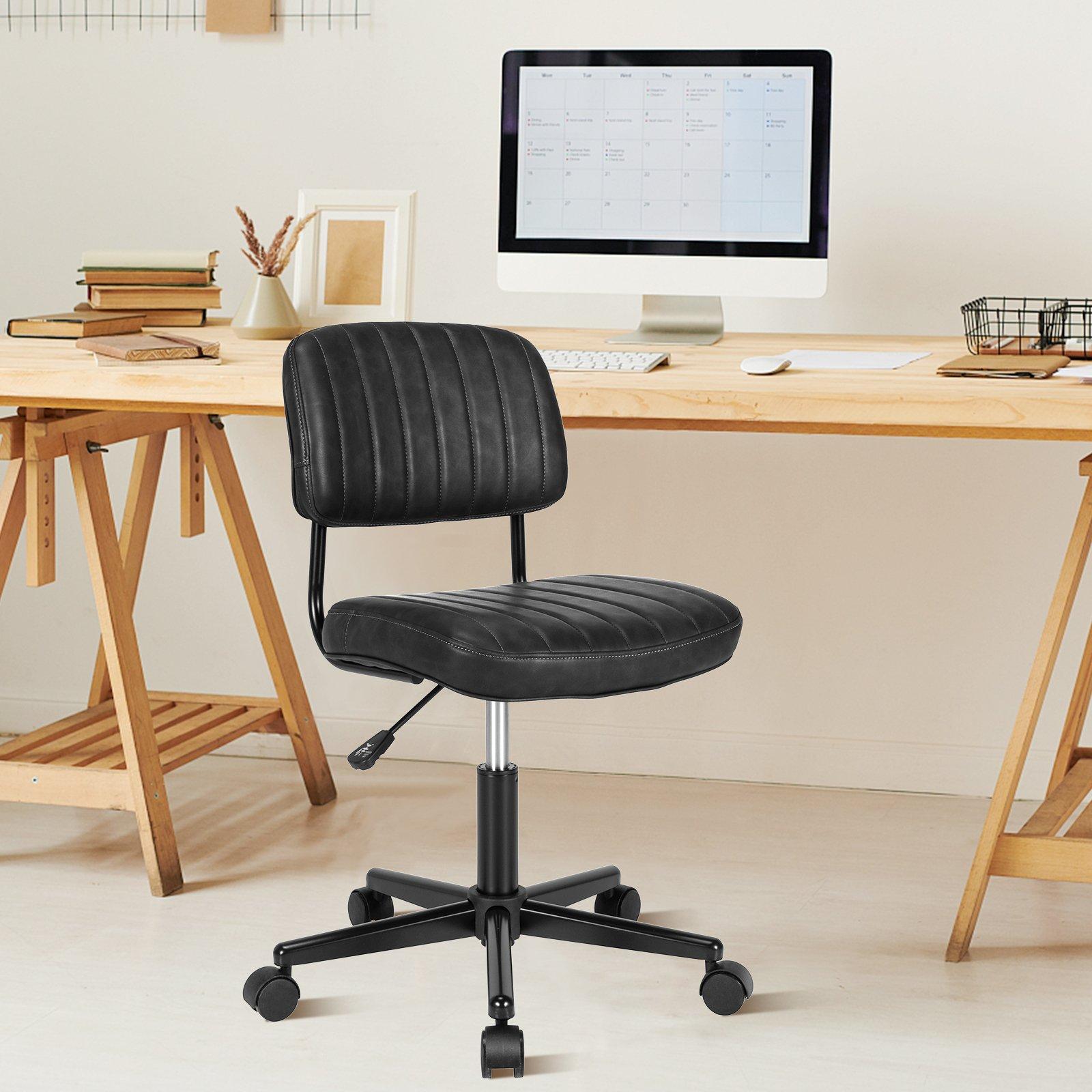 Swivel PU Leather Office Chair Height Adjustable Rolling Computer Desk Chair