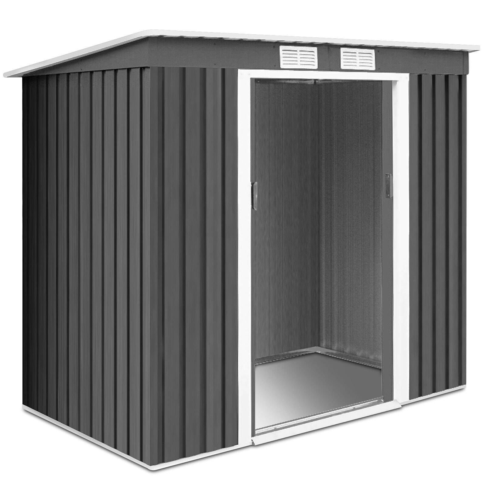 7FT x 4FT Outdoor Storage Shed Large Tool Utility Storage House W/Sliding Door