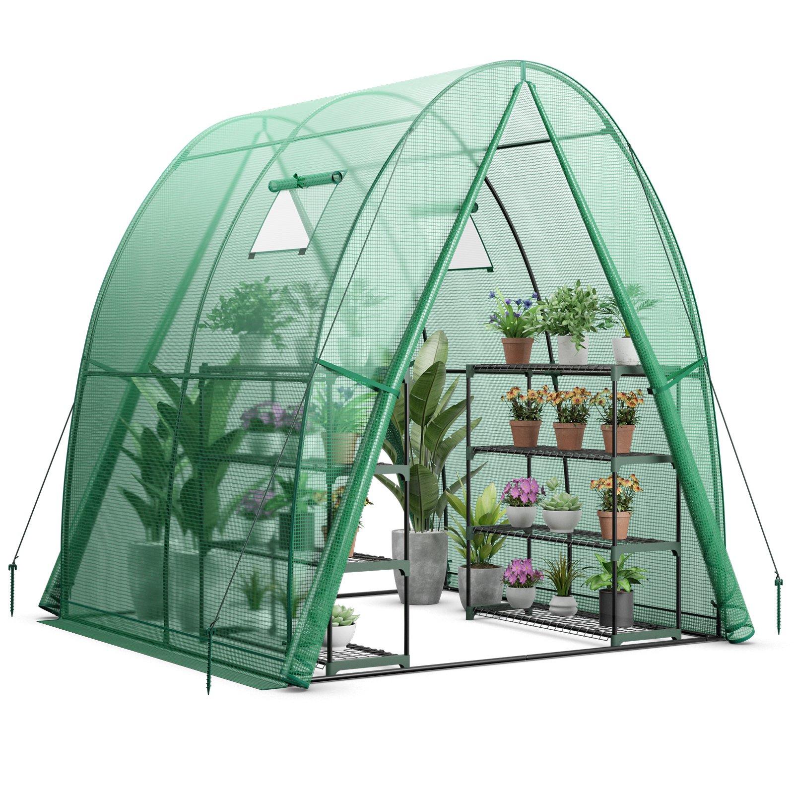 Portable Greenhouse 181 x 181 x 200 cm Outdoor Wall-in Tunnel Greenhouse