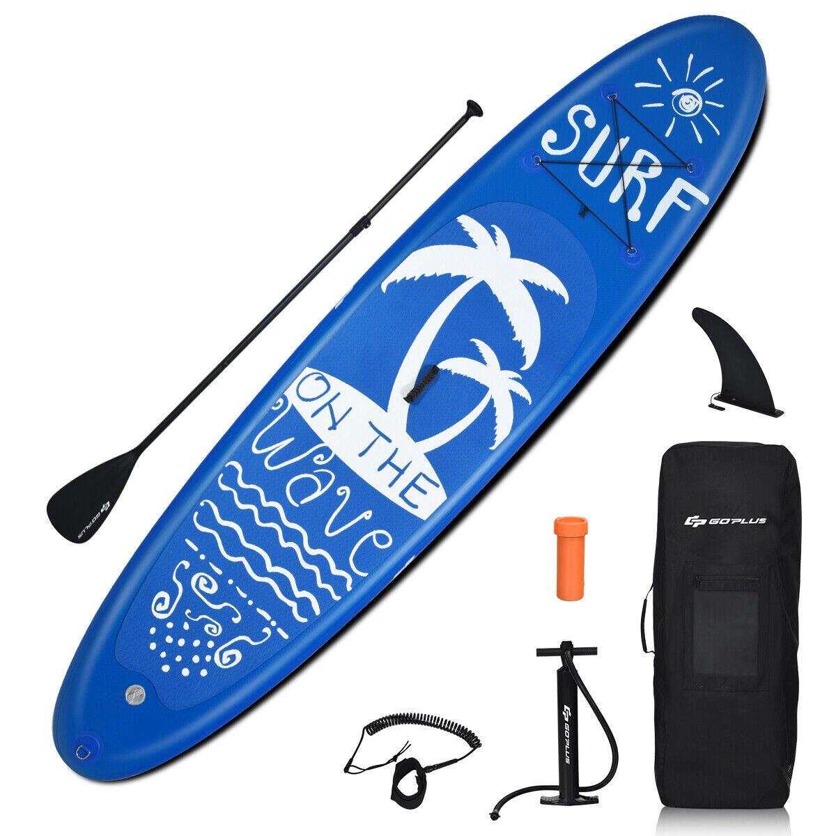 297CM/9.7FT ISUP Inflatable Stand Up Surfing Board Soft Surf Paddle Board W/Pump