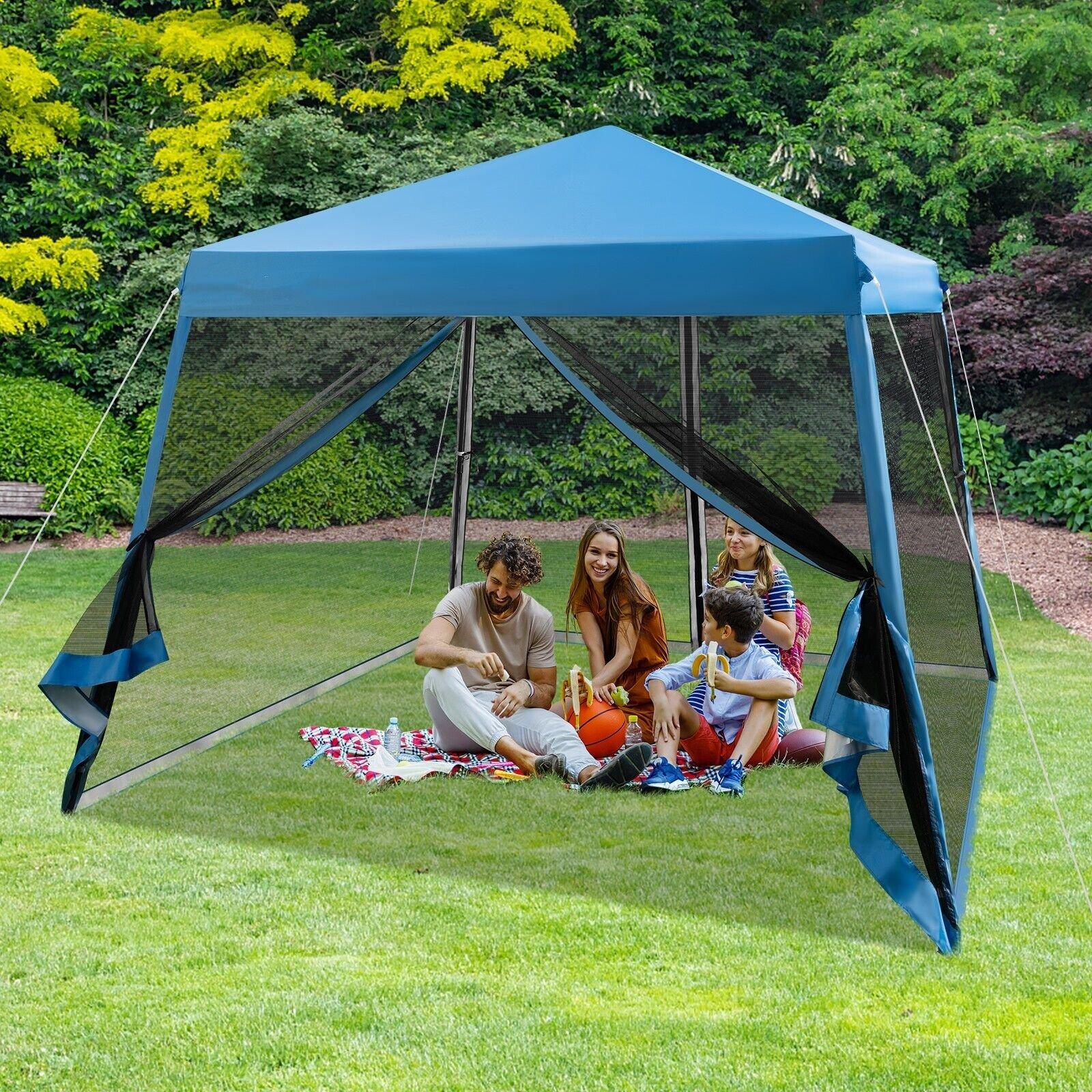 3M x 3M Pop up Gazebo Outdoor Instant Canopy Tent with Mesh Sidewalls Roller Bag
