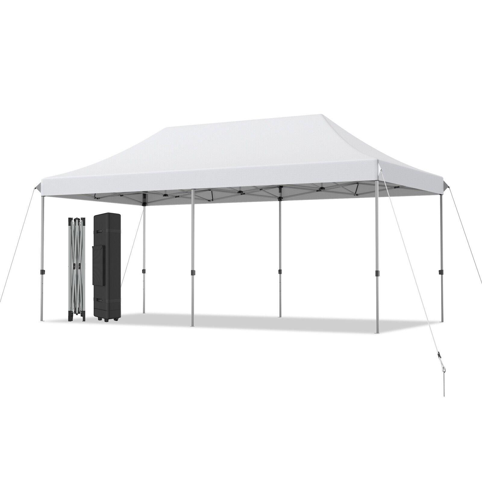 3 x 6m Folding Tent Canopy Adjustable Height Shelter Outdoor Wheeled Storage Bag