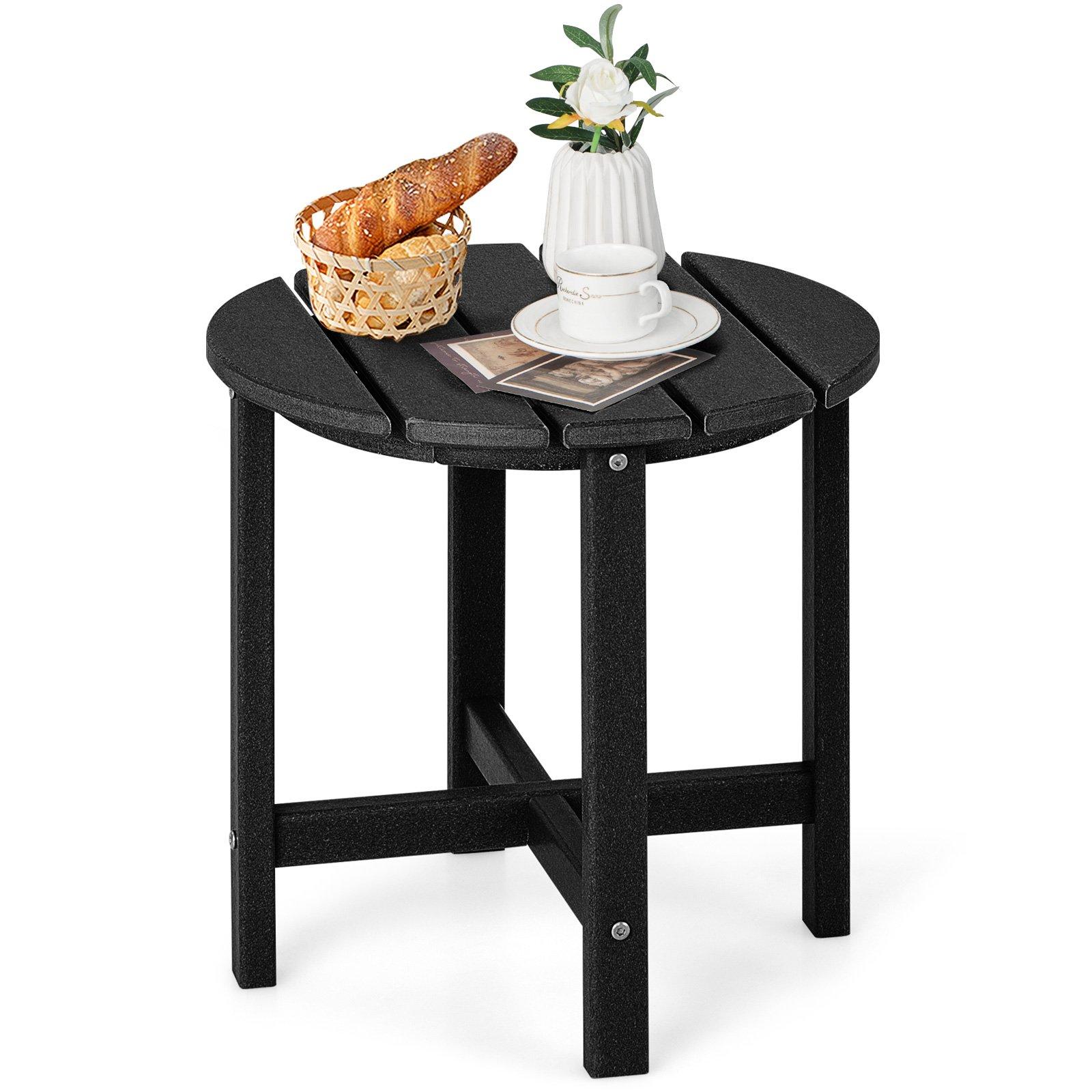 Side Table Solid Indoor Outdoor Garden Patio HDPE Adirondack Round End Table
