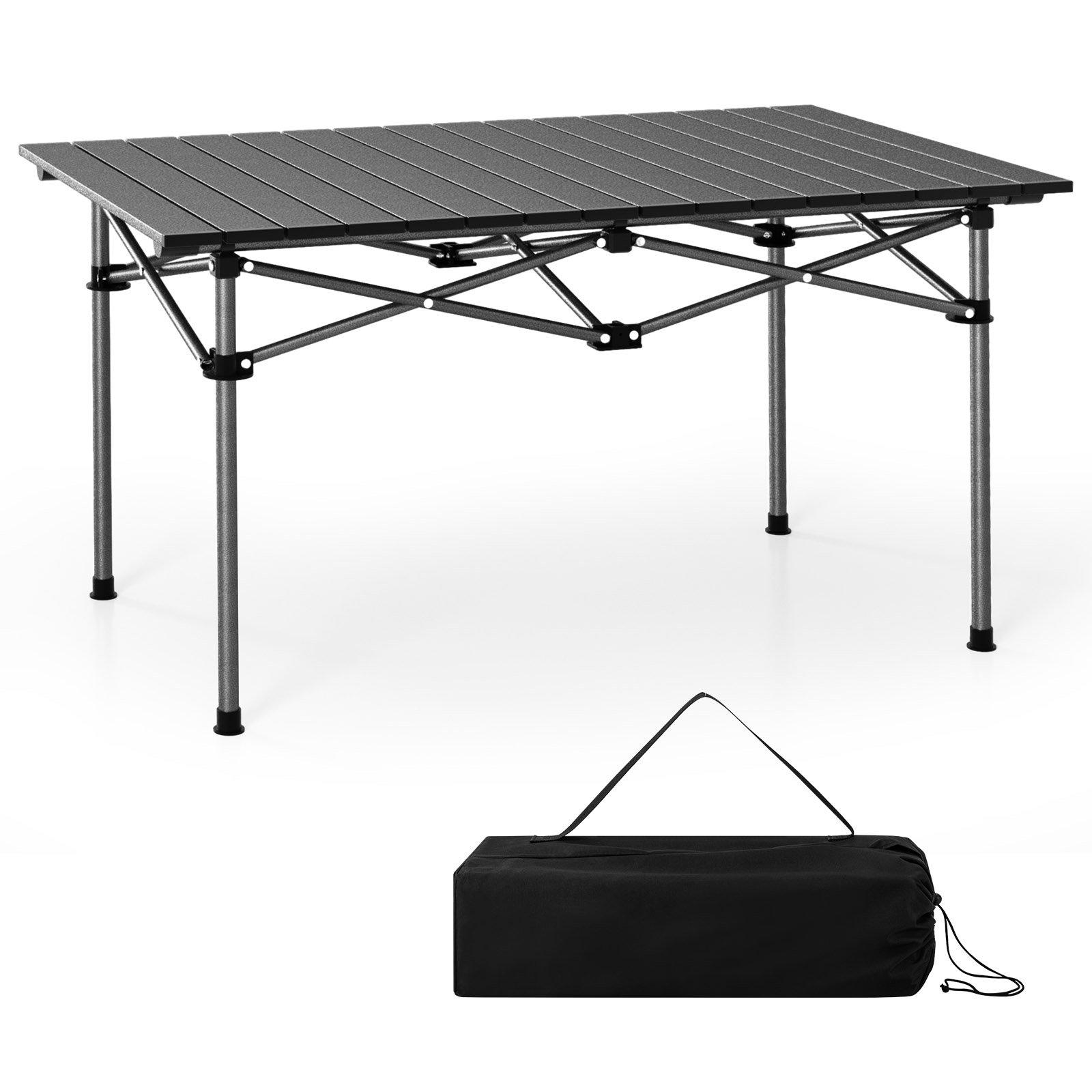 Aluminum Folding Camping Table Roll Up Portable Picnic Table with Carrying Bag