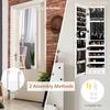 Costway Wall-mounted Jewelry Storage Cabinet Door Hanging Jewelry Armoire w/ Full Mirror thumbnail 4