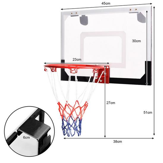 Costway Mini Basketball Hoop Over-The-Door Basketball Backboard Indoor Outdoor Exercise 2