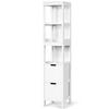 Costway 5-Tier Bathroom Tall Cabinet Storage Organizer Rack Stand Cupboard 2 drawers thumbnail 1