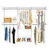 Costway Wall Mounted Closet System Metal Hanging Storage Organizer Rack with Hanging Rod thumbnail 1