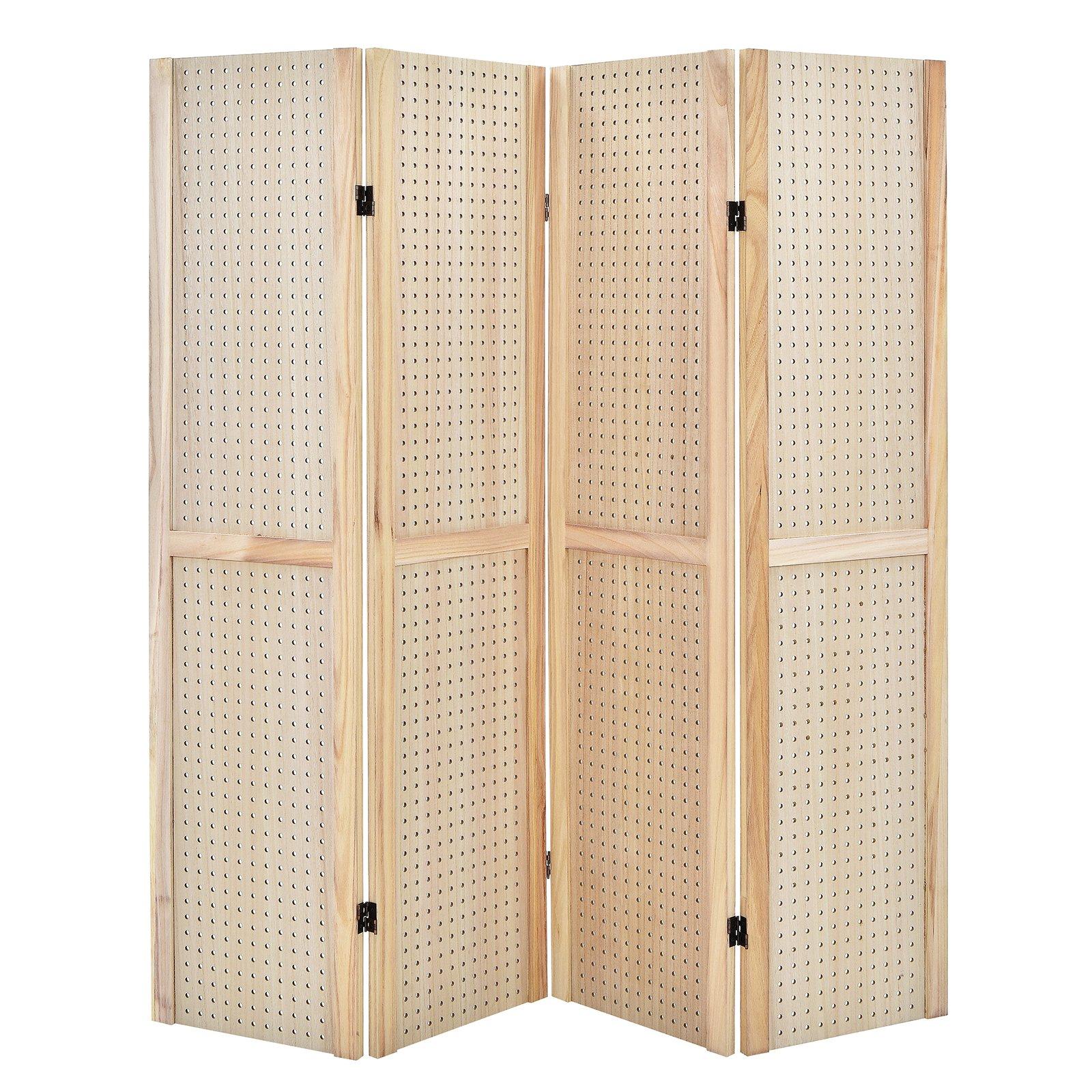 4 Panel Room Divider Wooden Screen Wall Folding Room Partition Separator Privacy