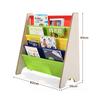 Costway 4 Tier Kids Bookshelf, Children Sling Bookcase with Fabric Shelves thumbnail 2