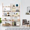 Costway 5 Tier Ladder Shelf Bamboo Leaning Wall Rack Bookcase Display Storage Shelves thumbnail 3