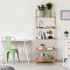 Costway 5 Tier Ladder Shelf Bamboo Leaning Wall Rack Bookcase Display Storage Shelves thumbnail 5