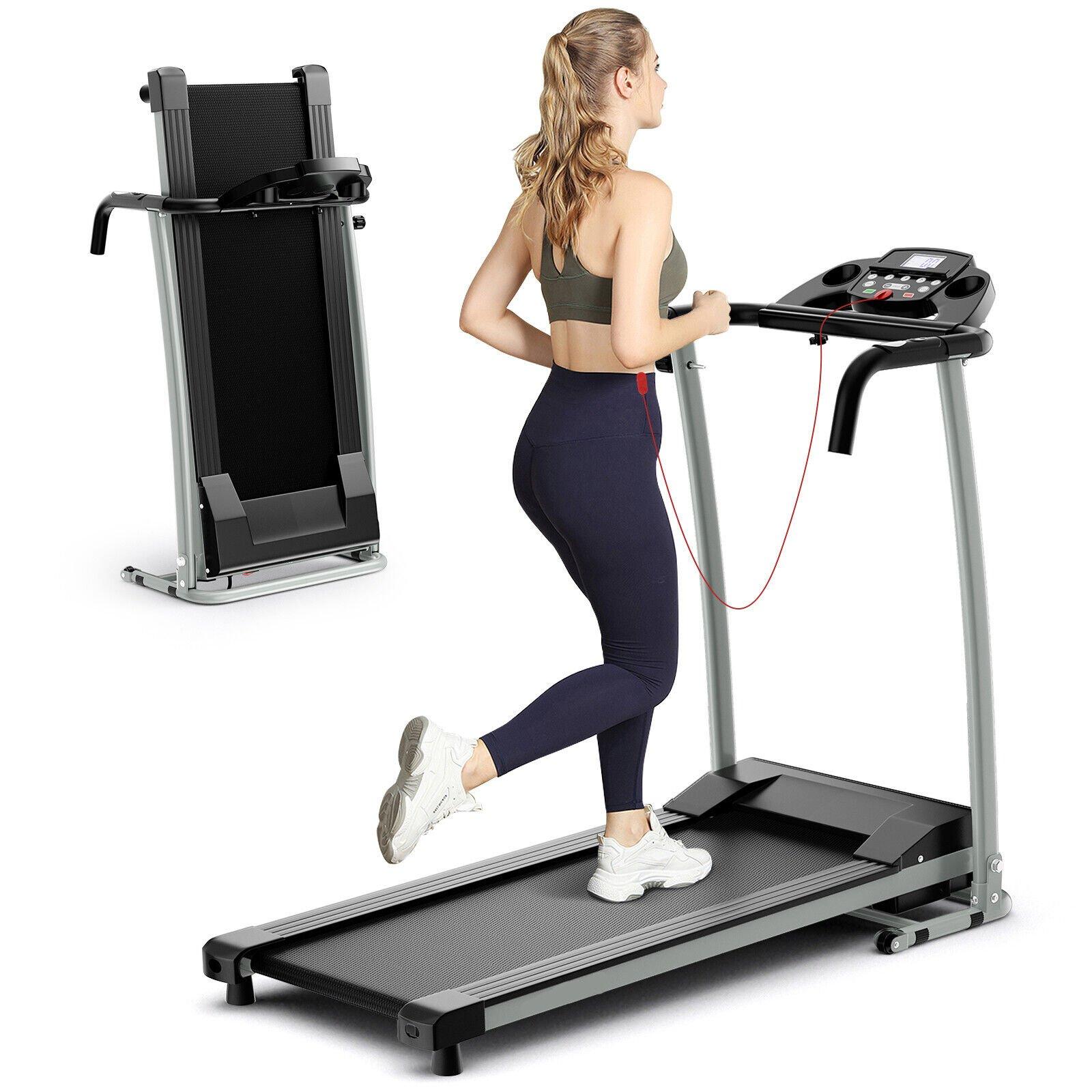 Folding Treadmill Walking Running Machine w/12 Preset Program Electric Treadmill