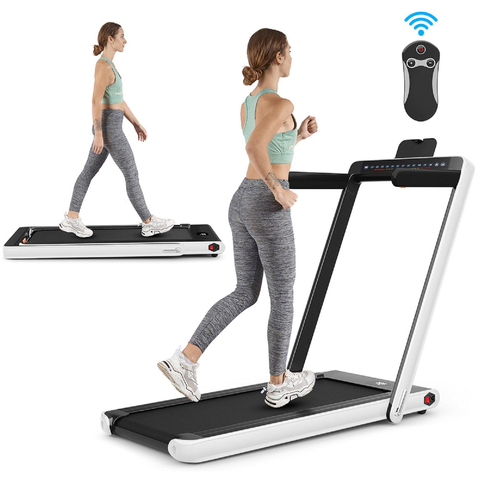 2 in 1 Folding Treadmill Electric 1-12KM/H Walking Running Machine Bluetooth
