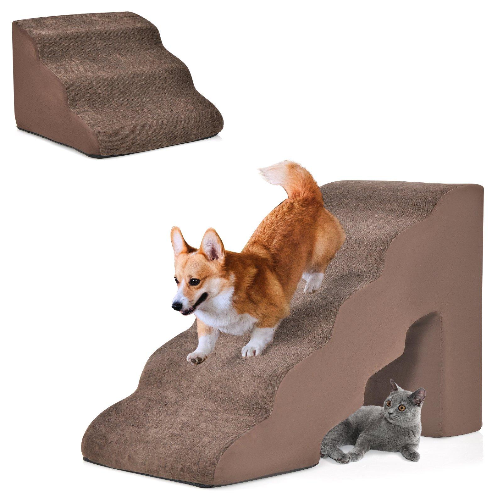 5-Tier & 3-Tier Dog Stairs Foam Dog Ramp Non-Slip Pet Ladder High-Density Sponge